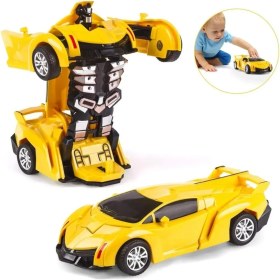 Resim Brother Toys Transformers Robot Çek Bırak Kendinden Robota Dönüşebilen 1:32 Bugatti Lamborghini Araba 