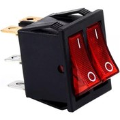 Resim İkili Soba Anahtarı Işıklı Kırmızı 