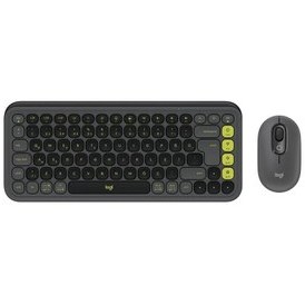 Resim Logitech Pop Icon Combo Siyah-Yeşil 920-013075 Kablosuz Türkçe Q Klavye Mouse Set 