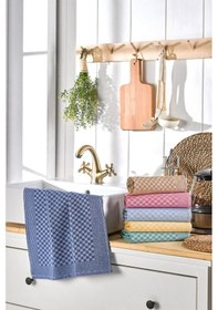 Resim 6'lı Mutfak Kurulama Bezi 45x65 Cm Pötikare Desen 001 