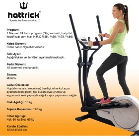 Resim Hattrick Orio Motorlu Eliptik Kondisyon Bisikleti 