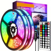 Resim 15.24 metre RGB LED Şerit Işıkları, Kablosuz Kızılötesi Uzaktan Kumanda, 36V USB Güçlü, Esnek ve Renkli, Oturma Odası Dekoru, Tatil Atmosferi ve Parti Aydınlatması için, Ev Dekoru, Parti Aydınlatma Kurulumu, Canlı Aydınlatma Etkisi, Yüksek Kaliteli LED'ler 