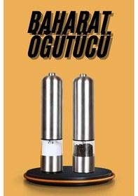 Resim Baharat Öğütücü Otomatik Ayarlanabilir Tuz Karabiber Baharat Değirmeni Çok Renkli 