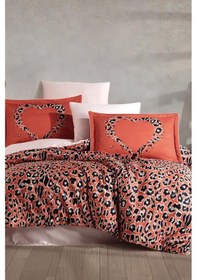 Resim Aura Pamuk Saten Çift Kişilik Nevresim Takımı Koral Koral 