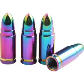 Resim Padalink Alüminyum Mermi Tipi Fren Valfi Kapağı, Amerikan Standartı, Renkli, Araç-suv-motosiklet-bisiklet Uyumlu, Dayanıklı, Kir Ve Nem Koruma 