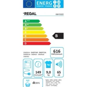 Resim Regal KM 9102 B Enerji Sınıfı 9 kg Kondenserli Kurutma Makinesi 