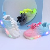 Resim Gençlerin LED Işıkla Renk Değiştiren Spor Ayakkabıları - Nefes Alabilen File ve Sentetik, Kaymaz PVC Taban, Erkek ve Kızlar İçin Bağcıklı Kapanış, Rahat Spor Ayakkabıları, Gençlerin Rahat Giyimleri | Renk Değiştirme Tasarımı | Esnek Genç Ayakkabıları 