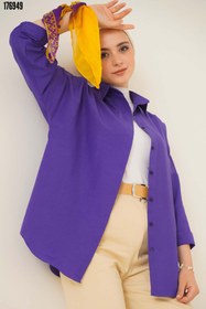 Resim 103901 Oversize Basic Tesettür Gömlek Mor 