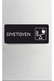 Resim zafrakreklam Alüminyum Ofis Departman Kapı İsimliği, Yönlendirme levhas DİYETİSYEN 24x9 Cm 