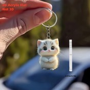 Resim 2D Düz, 1 Adet Sevimli Anime Kedi Anahtarlık - İfadeli Gözlerle 2B Yastı Peluş Pisik Charm, Hafif Akriliglanslı Yuvarlak Kapak ve Dairevi Askılı Çanta/Cüzdan için Baykuş Bağcığı, Şekerlemelerdeki Katmanlar: Kompakt & Dayankal Tasarım (Kedilerden Hoş ileten kadın hediyesi, 2. Boyutlu) 