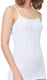 Resim Tutku Jakarlı Dantel Yaka%100 Pamuk İp Askılı Kadın Atlet 0200 6'lı Paket 