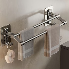 Resim Musurjoy 1pc Çift Havlu Barı, Uzay Alüminyum Banyo Havlu Rafı, Duvar Monte Havlu Tutucu, Depolama Organizatörü, Banyo Aksesuarları, Sevgililer Günü/Paskalya için Mükemmel Hediye 