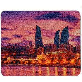 Resim Baku Flame Towers Desenli Kaymaz Taban Optik Bilgisayar Notebook Mouse Pad Maus Ped 17,5x21,5cm 