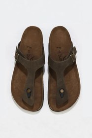 Resim Bueno Shoes Haki Nubuk Deri Erkek Parmak Arası Terlik 05mt101 
