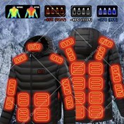 Resim Akıllı Isıtma ile 24 Isı Bölgeleri ve USB Şarj - 3 Seviyeli Ayarlanabilir Sıcaklık Kontrolü, Kapüşonlu Fermuarlı Kış Ceketi, Makinede Yıkanabilir Polyester Uzun Kollu Rahat Dış Mekan Ceketi Erkekler ve Kadınlar için, Spor ve Balıkçılık için Temel Sıcaklık, USB Güçlü Isı Ceketi, Soğuk Hava Kıyafeti, Dayanıklı Kumaş, Şık Düz Renk Tasarımı, Mükemmel Noel Yeni Yıl Hediyesi 