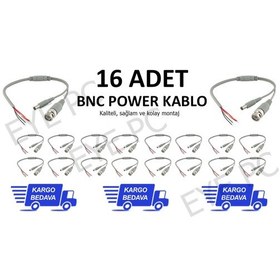 Resim Bnc Ve Güç Kablosu 2Li Kablo Kamera Power Kablo 