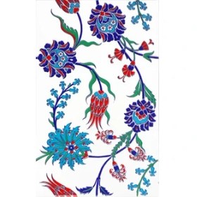 Resim Armada Çini 25x40 Cm SP 405 Desenli İznik Çini Karo Lale Karanfil 