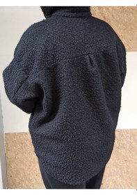 Resim Peluş Mont Ceket Siyah 