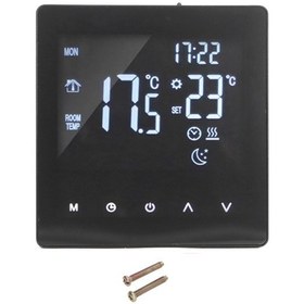 Resim Tenfowee Siyah Akıllı Programlanabilir Lcd Dokunmatik Termostat - Zemin Isıtma Ve Su Kazan Kontrolü, Ac90-240v, Ip20, 3500w 
