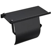 Resim Xinhang Raf Paspas Depolama Organizatör Tuvalet Kağıdı Tutucu Siyah Aksesuarları Splash Proof Baffle Duvara Monte Ev Mutfak Kağıt Tutucular Siyah (Yurt Dışından) 