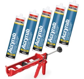 Resim Soudal Acryrub Silikonize Mastik 500 gr 
