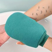 Resim 3'lü Peeling Eldiven Seti - Pürüzsüz Cilt için Yeşil Polyester Banyo Havlusu, Ölü Hücrelerin Temizlenmesi & Spa Masaj Yardımcısı - Rahat Uyum için Kabartmalı Manşetli Nazik Tam Vücut Peeling Aracı, Peeling Banyo Eldivenleri 