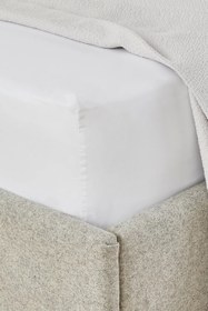 Resim 200 TC Pamuk Percale 2'li Lastikli Çarşaf Seti - Beyaz / King 150 x 200 x 30 cm 