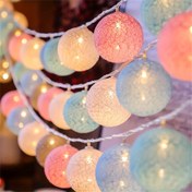 Resim 1.5m/3m Makaron Renkli Yuvarlak Toplu LED Peri Dizisi, Pil ile Çalışır, Plastik, Ev Yatak Odası Tatil Sevgililer Günü Anneler Günü Düğün, Tatil Aydınlatması, RİYU 