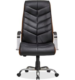 Resim Deri Ofis Koltuğu Bilgisayar - Ofis - Müdür - Büro - Makam Çalışma Koltuğu Krom Ayaklı Siyah Kahve 