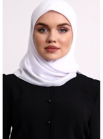 Resim Kofra Desenli Baş Örtü - Beyaz 