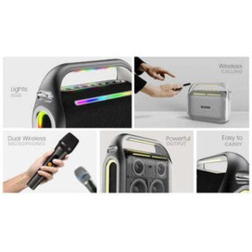 Resim HiFuture MusicBox 100 2 Mikrofonlu Güçlü Kablosuz Bluetooth Hoparlör, Siyah 