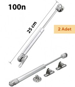 Resim TAYEM 2 Adet Gazlı Piston, Dolap Kapak Amortisörü Pistonu Kapağı Hidroliği 100N / 25-27 cm 