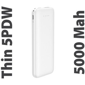 Resim Thin 5b Slim Ultra İnce 5000mah Powerbank Taşınabilir Şarj Cijhazı Type-c / Usb / Total Output 2.1a Max Beyaz BEYAZ 