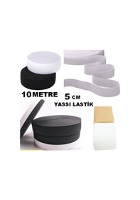 Resim Çamaşır Don Etek Bel Paça Bebe Lastiği Yassı Yumuşak Bel Lastik 10 Metre Siyah-5 Cm 