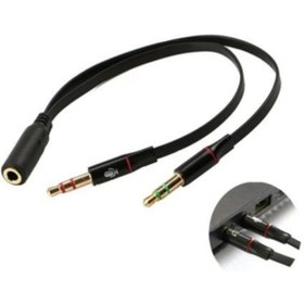 Resim Engpars Ses Dönüştürme Kulaklık Kablosu Splitter Kulaklık Dönüşüm Kablosu Ses Kablosu Erkek 2 Dişi Jak 3.5mm 