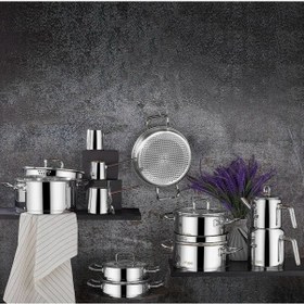 Resim Aryıldız Vento Prestige Çizgili 20 Parça Çeyiz Seti Gümüş 