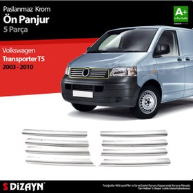 Resim S-Dizayn Volkswagen T5 Transporter Krom Ön Panjur 8 Prç 2003-2010 