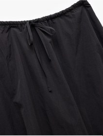 Resim Koton Beli Bağcıklı Paraşüt Kumaş Uzun Balon Etek Siyah 5sal70074ıw Siyah 