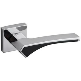 Resim Merve Rozetli Kapı Kolu Krom Siyah Wc 