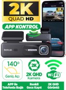 Resim +360 Botslab Hk30 Pro 2k Qhd Wifi 140° Geniş Açı Gece Görüşlü Akıllı Araç Içi Kamera 