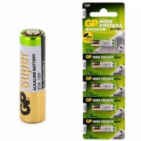 Resim GP 5 Ad. 27a 12v Spesifik C5 12 Volt Kısa Ince Kalem Alkalin Bariyer Garaj Kumandası Alarm Pili 