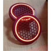 Resim 16CM Kırmızı Neon Işıklı Hoparlör ve Midrange Kapağı 1takım (2ADET) 