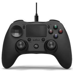 Resim Vkemall Usb Kablolu Gamepad Oyun Kontrolcüsü Dokunmatik Yüzeyli Ergonomik Oyun Kolu Çift Siyah 