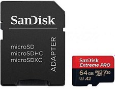 Resim Sandisk 64GB MicroSDXC Extreme Pro 200MB/s Hafıza Kartı 