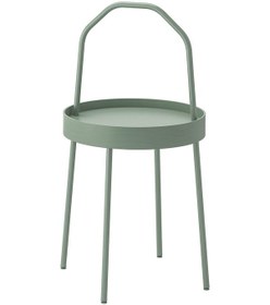 Resim Kulplu Sehpa Su Yeşili Renk Meridyendukkan 38 Cm Metal Taşınabilir Sehpa 