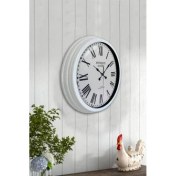 Resim Bahat Tedarik Salon Ofis Duvar Saati Beyaz Alüminyum Metal Çerçeve 40 cm 