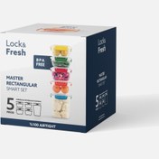 Resim Dünya Plastik 5'li Master Dikdörtgen Set Contalı Saklama Kabı 