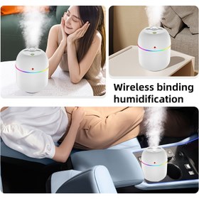 Resim 1pc AromaWave USB Aromaterapi Nemlendirici Renkli Atmosfer Lambası, Yatak Odası, Oturma Odası, Ofis, Araba için Taşınabilir - ≤36V Çalışma Gerilimi, Pil Gerekmez 