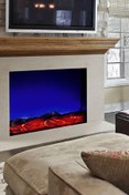 Resim İnci Elektrikli Dekoratif Şömine 60x60x15 Cm Elektrikli Bluetooth Hoparlör Ve Farklı Renk Modu 