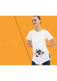 Resim Bk Gift Espri Tasarımlı Beyaz Hamile Tişörtü, Hamileye Hediye, Yeni Anne Hediyesi, Arkadaşa Hediye-6 001 